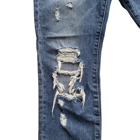 Pistola Distressed Button Fly Blue Jeans High Rise Slim Size 28 - Picture 7 of 16